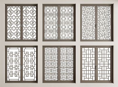 New Chinese-style openwork window 3d model