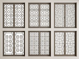 New Chinese-style openwork window 3d model