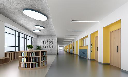 Modern Corridor School Corridor 3d model