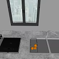 Kitchen Embedded Sink Vegetable Basin Sink Basin Faucet Basin 3d model