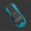 Blue Sports Car With Orange Accents Black Roof And Sleek Design