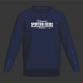 Blue Sweatshirt With White Sporting Goods Text Design For Casual Wear