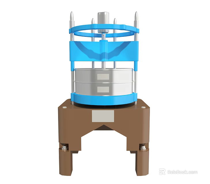 Industrial Equipment With Blue And Brown Multi Layer Structure And Stable Base 3d model 