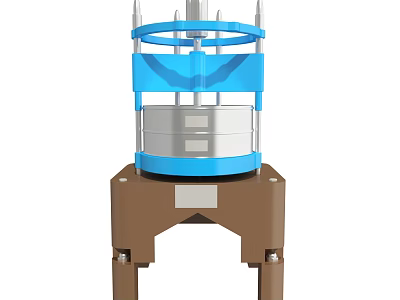 Industrial Equipment With Blue And Brown Multi Layer Structure And Stable Base 3d model