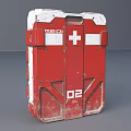 Red Medical Device Emergency Case With White Cross MEDI 02 Identification Markings