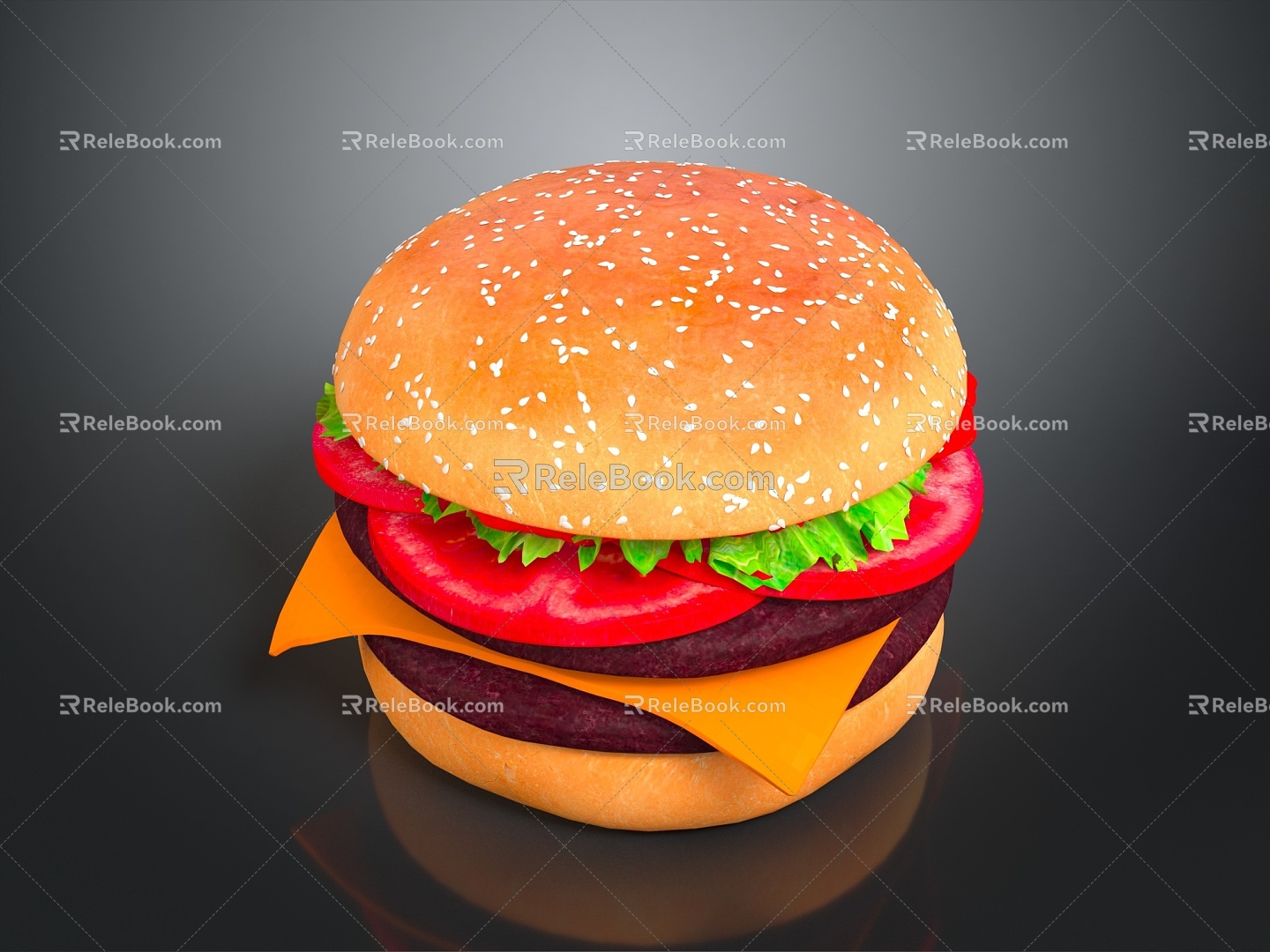 lunch sandwich hamburger hamburger western lunch western cartoon lunch 3d model