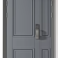 Three Modern Security Door Styles With Steel Panels And Secure Lock Systems 3d model