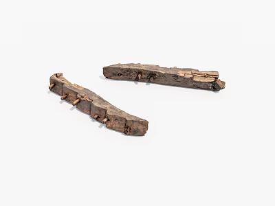 Rusty Metal Mechanical Parts With Irregular Shape And Rusted Surface 3d model