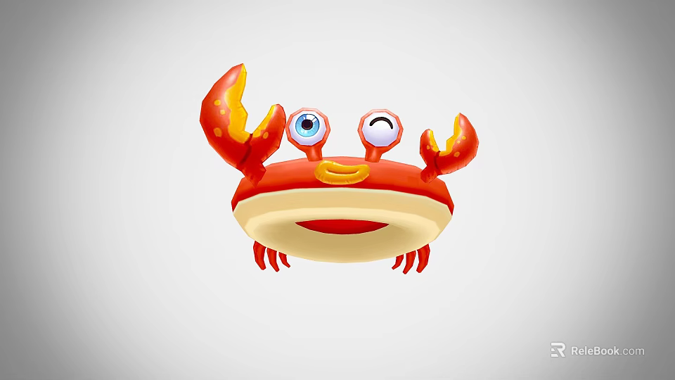 Red Crab Shaped Sports Equipment With Big Eyes For Kids Exercise Training 3d model 