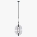 Modern Glass Pendant Lights With Spherical Oval Shapes And Metal Frame Design