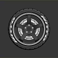 Automotive Parts High Performance Tire With Black Wheel Rim And White Lettering