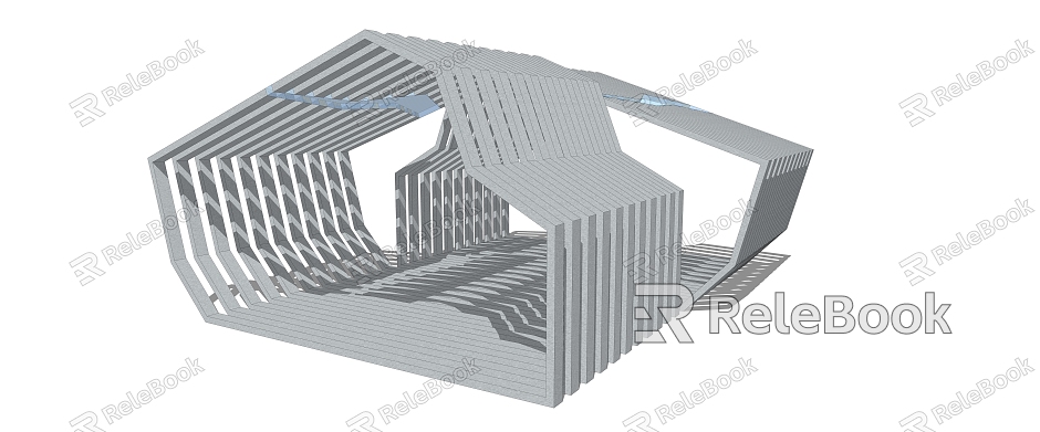 Now the outdoor landscape corridor structure model