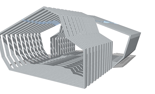 Now the outdoor landscape corridor structure 3d model