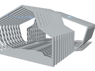 Now the outdoor landscape corridor structure 3d model