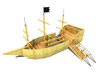 Modern Amusement Equipment Pirate Ship 3d model Modern Amusement Equipment Pirate Ship 3d model
