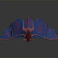 Game Movie Character Pink Blue Gradient Bat with Translucent Wings 3d model