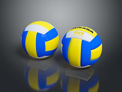 Mikasa FIVB Approved Volleyballs Blue Yellow White Sports Training Equipment 3d model