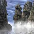 Modern Canyon Through Cliff Crevice 3d model