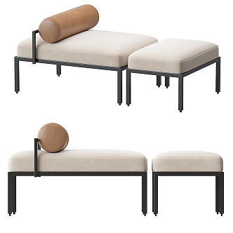 Modern sofa stool 3d model