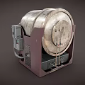 Vintage Industrial Machinery With Rusty Metal Pipes And Control Unit