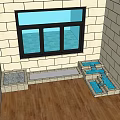 Garden Ornaments With Stone Structures Water Features And Shallow Troughs By Window On Wooden Floor