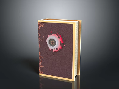 Decorative Book Cover With Brown Background Red White Circular Pattern And Gold Trim 3d model