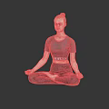 Woman Practicing Yoga In Cross Legged Pose Wearing Gray Activewear On White Background