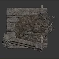 Ancient Stone Architectural Ruins With Slate Floor Broken Columns And Tower Structure