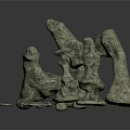Wood Stone Artistic Decorative Carvings With Multiple Irregular Shapes And Textures