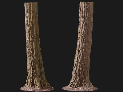 Natural Tree Trunk Texture Floor Lamp With Stable Base For Interior Decor 3d model