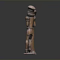 Traditional Wooden Carving Decorative Statue With Two Figures For Home Decor