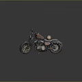 Vintage Cruiser Motorcycle in Orange and Black with Helmet on Seat Tank Logo Reflective Surface Stylish Design