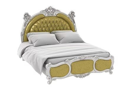 European-style double bed 3d model European-style double bed 3d model