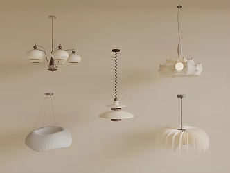 Middle Cream Wind Chandelier Living Room Chandelier Dining Room Chandelier 3d model