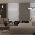 Modern Minimalist Neutral Tone Living Dining Room With Cozy Soft Sofas And Elegant Wall Art