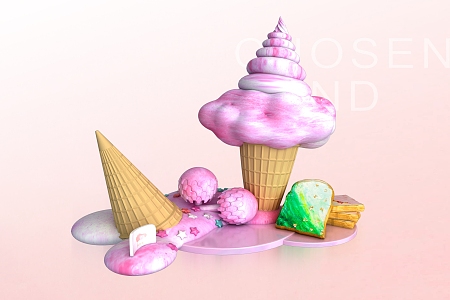 Cloud Ice Cream Modern Ice Cream 3d model