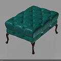 Elegant Teal Tufted Ottoman Furniture With Soft Upholstered Surface And Sturdy Wooden Legs