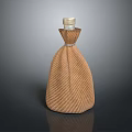 Woven Brown Decorative Bottle With White Cap And Textured Design For Home Living