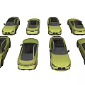 Yellow Two Door Sports Coupe With Black Roof And Sporty Exterior Design