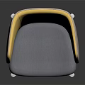 Modern Upholstered Yellow And Gray Chair With White Five Star Base