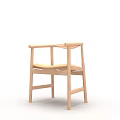 Simple Modern Wooden Leisure Chair with Curved Armrests and Comfortable Seat Design