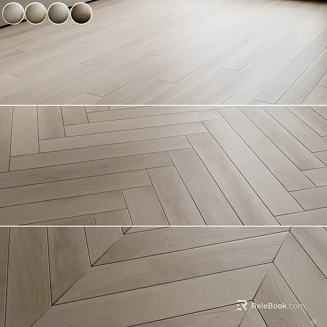 Modern Wooden Wainscoting Paneling With Herringbone Pattern And Natural Wood Finish For Home Interior 3d model 
