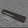 Long Black Public Chair On Striped Textured Ground Surface Design