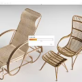 Modern Wicker Lounge Chair With Matching Ottoman And Stylish Side Seating