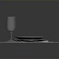 Stylish Table Setting With White Plates Forks Knife Spoon and Wine Glass on Placemat
