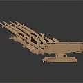 Military Weapon Model With Multiple Missile Launchers Wooden Structure And Circular Base