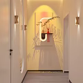 Warm Cozy Beauty Salon Corridor Space With Soft Wall Lights And Stylish Wall Decorations