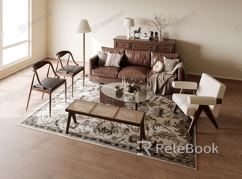 American sofa and coffee table combination model