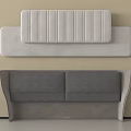 Modern Bed Headboard Design With Light Gray Vertical Tufted And Dark Gray Padded Styles 3d model