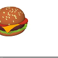 Appetizing Hamburger with Sesame Seed Bun Tomato Crisp Lettuce Melted Cheese Juicy Patty Blue Background